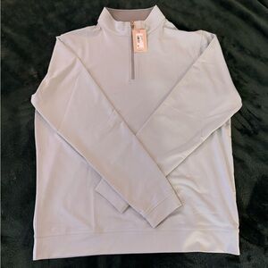 Peter Millar Men’s Perth Performance Quarter-Zip British Grey NWT